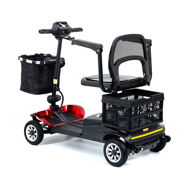 YL-02 Lätt 4-hjulig rörlighetsskoter för seniorer, med en 360° vridbar sits