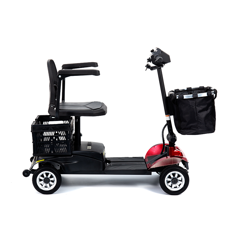 YL-02 Lätt 4-hjulig rörlighetsskoter för seniorer, med en 360° vridbar sits