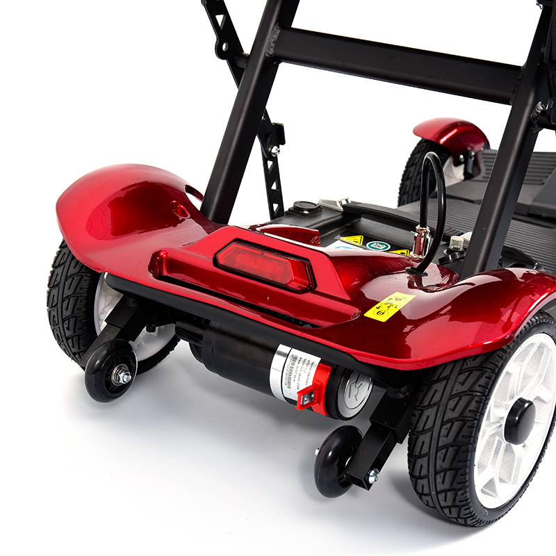 YL-211 4 Wheels Tourist elektrisk skoter för seniorer med LED-strålkastare, korg