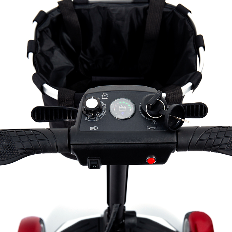 YL-211 4 Wheels Tourist elektrisk skoter för seniorer med LED-strålkastare, korg